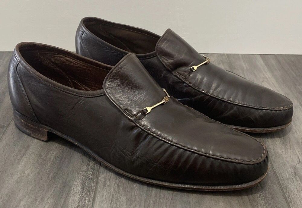 Florsheim Imperial Moccasin Loafers Men's 11.5 D Ritz Brown Kangaroo Leather Bit